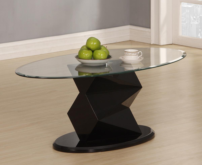 Rowley White/Black High Gloss Glass Top Coffee Table - Click Image to Close